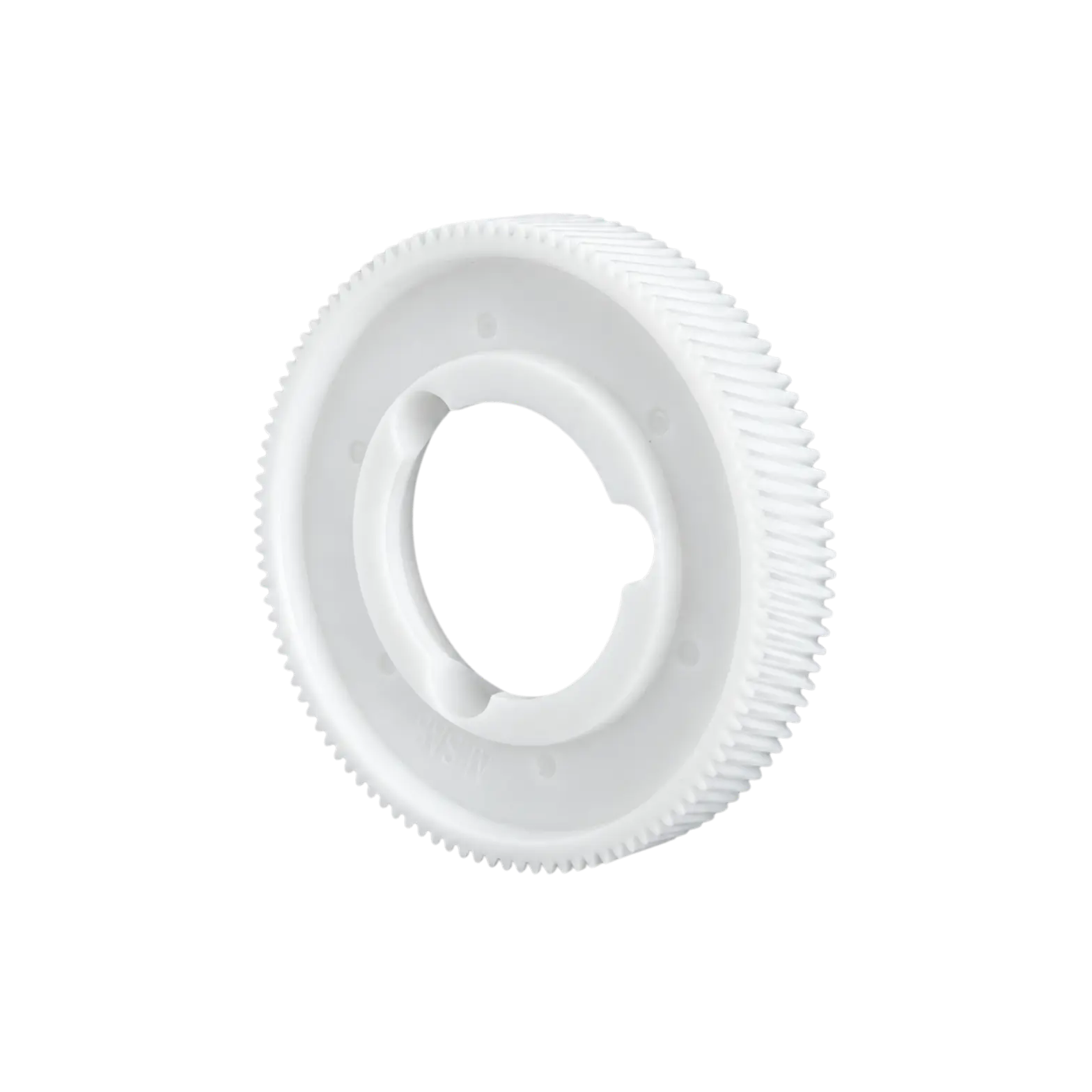 Helical gear, close-up — plastic gear geometry reference